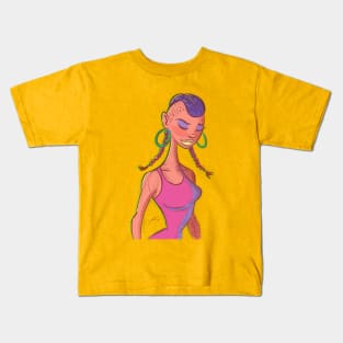 Pigtail Braids Girl by IAMO Kids T-Shirt